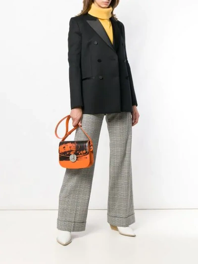 Shop Calvin Klein 205w39nyc Patterned Crossbody Bag In Orange