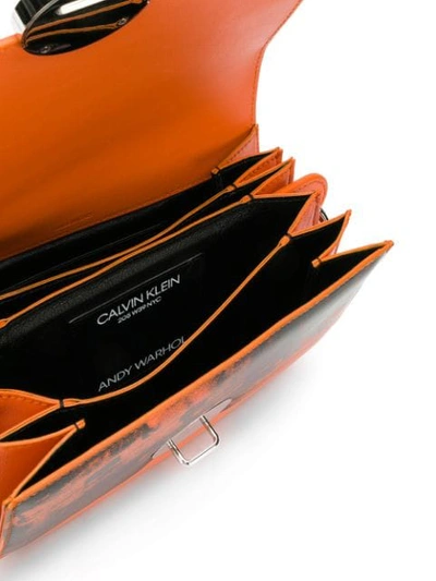 Shop Calvin Klein 205w39nyc Patterned Crossbody Bag In Orange