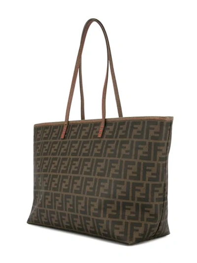 Pre-owned Fendi Zucca Taiger Tote Bag In Brown