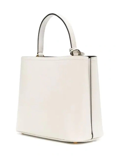 Shop Prada Double Tote Bag In White