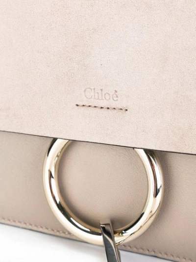 Shop Chloé Small Faye Shoulder Bag In Grey