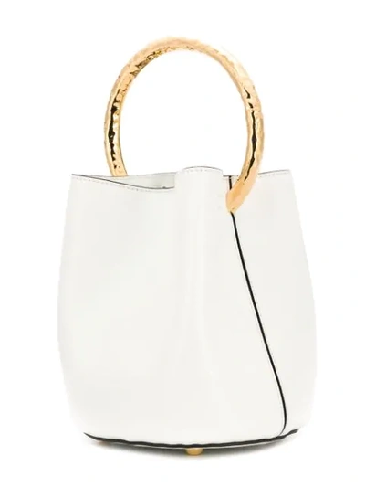 Shop Marni Pannier Tote Bag In White