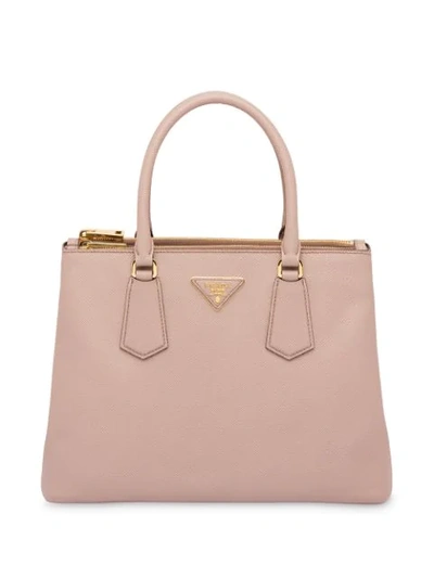 Shop Prada Galleria Top Handle Bag In Pink