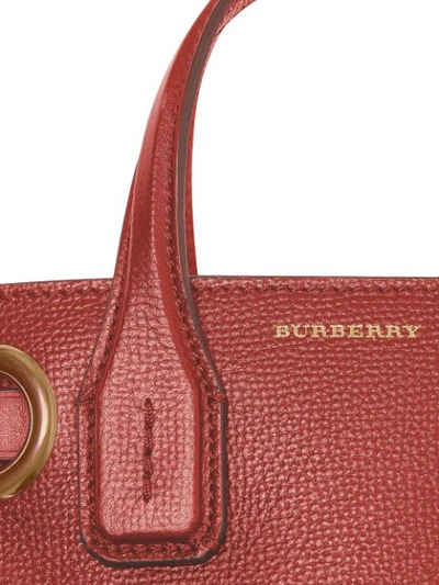 Shop Burberry The Baby Banner In Grommeted Leather In Red