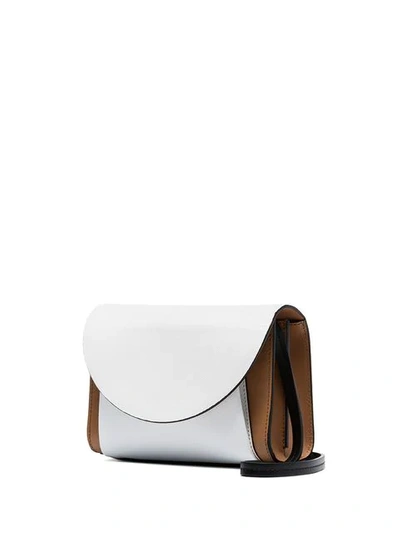 MARNI WHITE, BROWN AND BLACK LAW LEATHER BELT BAG - 白色