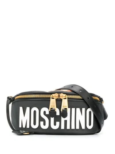 Shop Moschino Teddy Bear Logo Belt Bag In Black