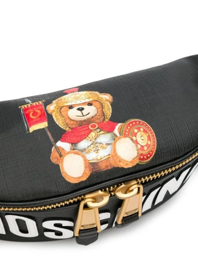 Shop Moschino Teddy Bear Logo Belt Bag In Black