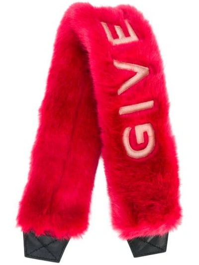 Shop Givenchy Fluffy Shoulder Strap Cover In Pink