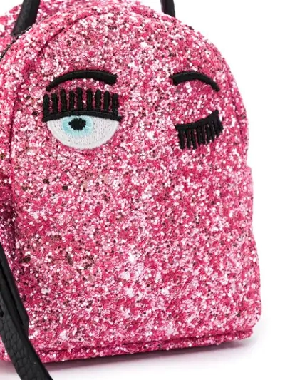 Shop Chiara Ferragni Mini Glitter Backpack In Pink ,black