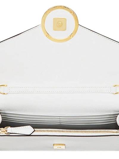 Shop Fendi Envelope Mini Leather Shoulder Bag - White