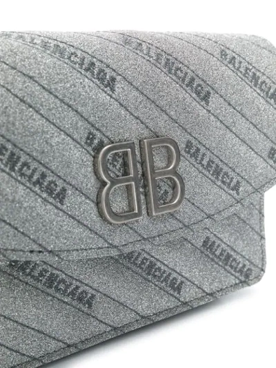 Shop Balenciaga Wallet On Chain Bb Bag In Silver
