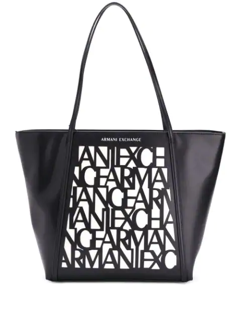 Armani Exchange Monogram Tote Bag In 