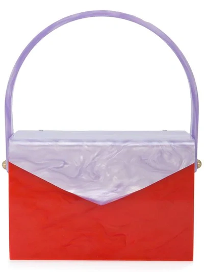 Shop Edie Parker Marbled Clutch Bag In Red