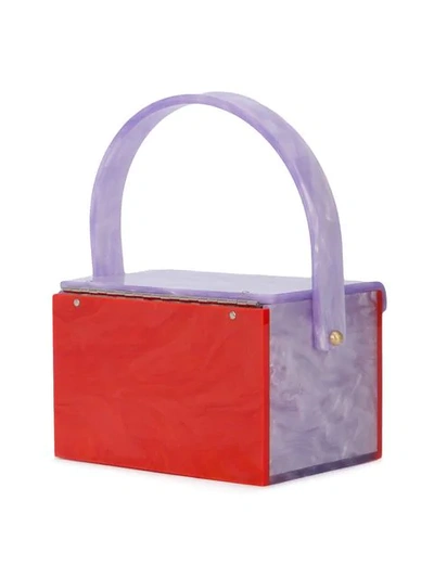 Shop Edie Parker Marbled Clutch Bag In Red