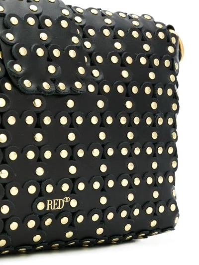 Shop Red Valentino Flower Puzzle Shoulder Bag In Black