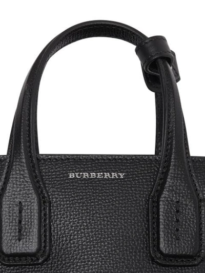 Shop Burberry The Baby Banner In Grommeted Leather - Black