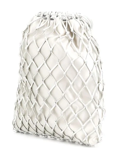Shop Prada Net Crossbody Bag In Silver