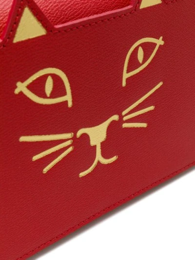 Shop Charlotte Olympia Long Feline Purse In Red