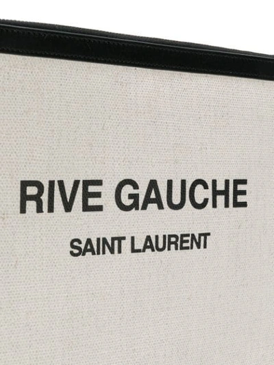 Shop Saint Laurent Rive Gauche Pouch In Neutrals