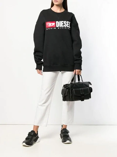 Shop Diesel Miss-match M Satchel In Black