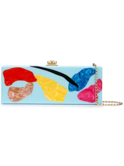 Shop Edie Parker Abstract Print Clutch In Blue