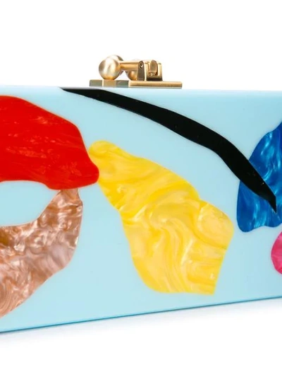 Shop Edie Parker Abstract Print Clutch In Blue