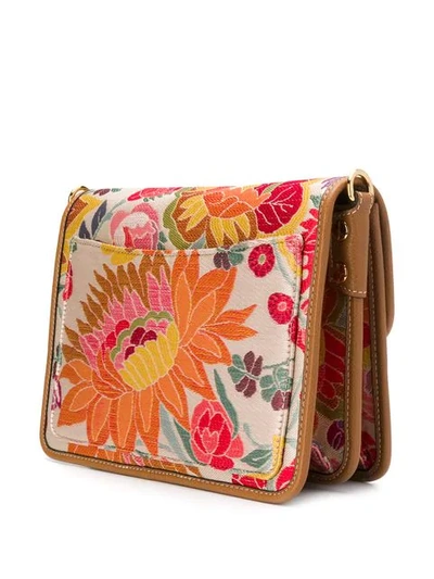 Shop Etro Floral Embroidered Shoulder Bag - Brown