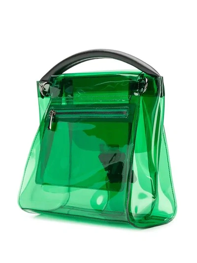 Shop Zucca Transparent Tote Bag In Green