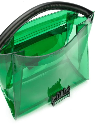 Shop Zucca Transparent Tote Bag In Green