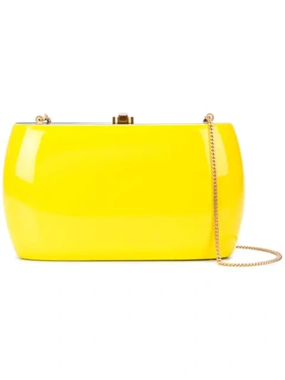 Shop Rocio Rounded Shape Clutch Bag In Yellow