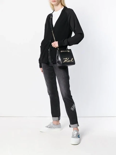 Shop Karl Lagerfeld K/signature Bucket Bag In Black