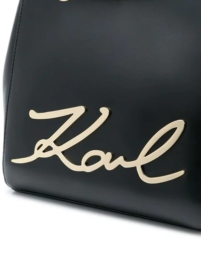 Shop Karl Lagerfeld K/signature Bucket Bag In Black