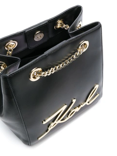 Shop Karl Lagerfeld K/signature Bucket Bag In Black