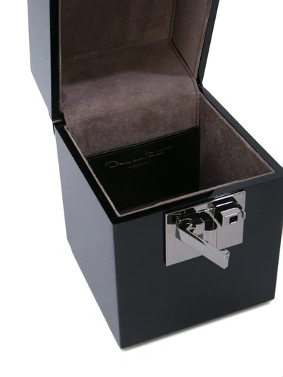 Shop Oscar De La Renta Alibi Box Top Handle Bag In Black