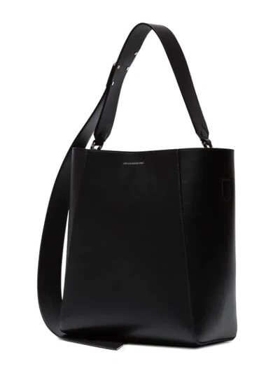 Shop Calvin Klein 205w39nyc Buck Stripe Leather Bucket Bag In Black