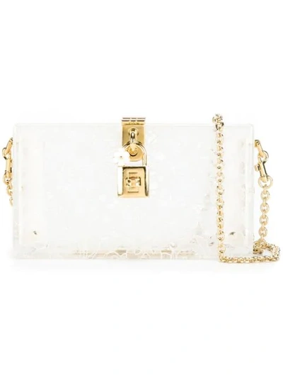 Shop Dolce & Gabbana Dolce Box Clutch In White