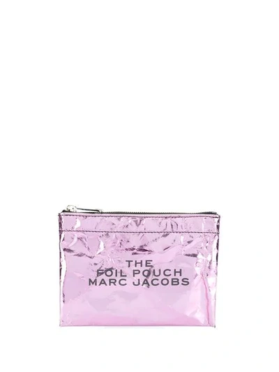 Shop Marc Jacobs Foil Flat Pouch In Pink