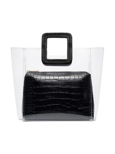 Shop Staud Black Shirley Leather Tote Bag