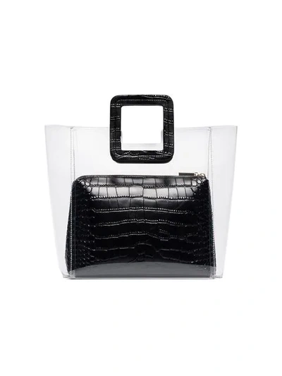 Shop Staud Black Shirley Leather Tote Bag