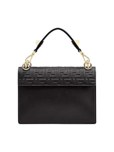 Shop Fendi Black Kan I Leather Shoulder Bag