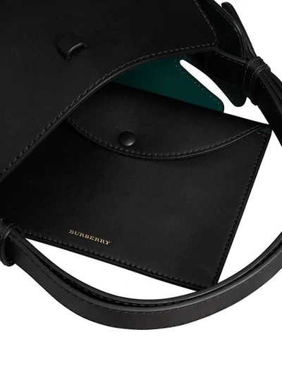 Shop Burberry The Small Leather Bucket Bag In Black