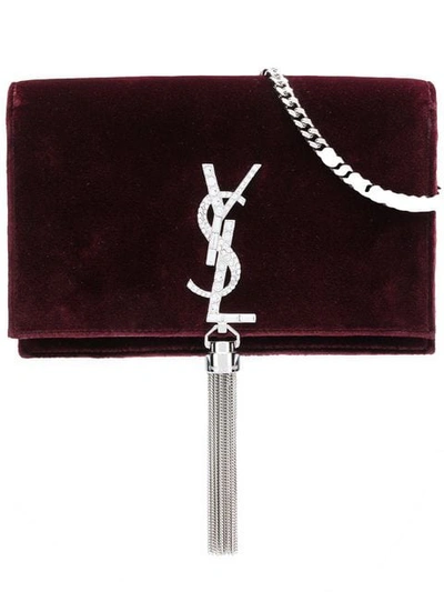 Shop Saint Laurent Kate Tassel Chain Bag In Red