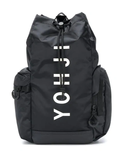 Shop Y-3 Graphic Print Backpack In Black