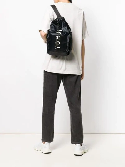 Shop Y-3 Graphic Print Backpack In Black
