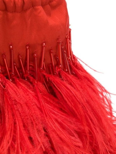 Shop Attico Feathers Mini Bag In Red