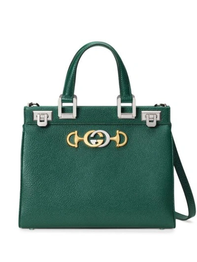 Shop Gucci Zumi Small Top Handle Bag In Green