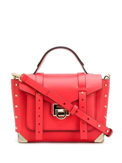 Shop Michael Michael Kors Manhattan Medium Satchel In Red