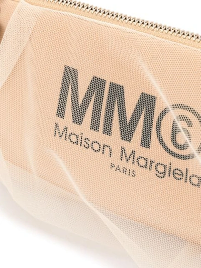 Shop Mm6 Maison Margiela Logo Clutch Bag In Brown
