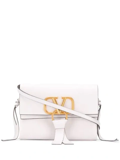 Shop Valentino Vring Crossbody Bag In White