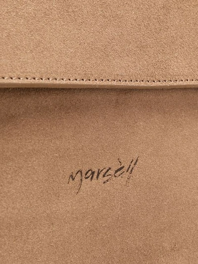 Shop Marsèll Distressed Logo Cross Body Bag In Brown